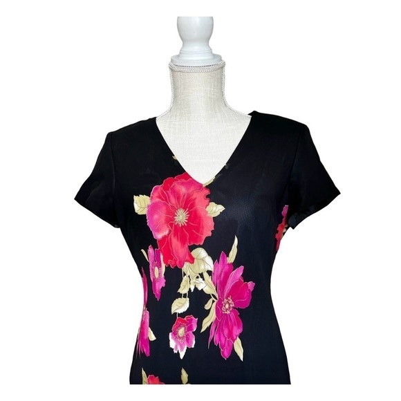 Evan Picone Black Lined Dress Size 10 - Picture 4 of 8